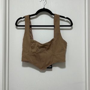 nasty gal , camel phone seem tailored, corset top